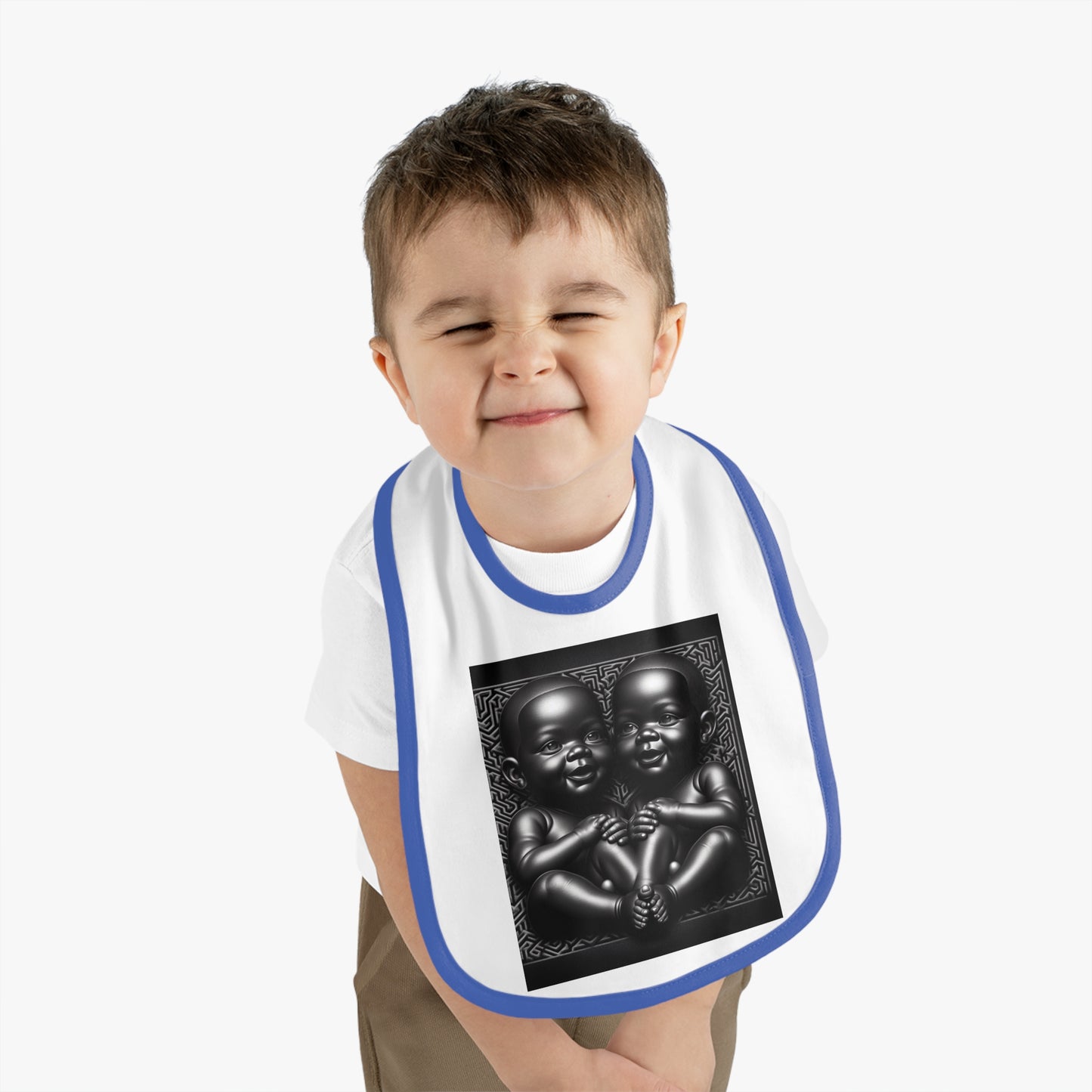 Baby Contrast Trim Jersey Bib