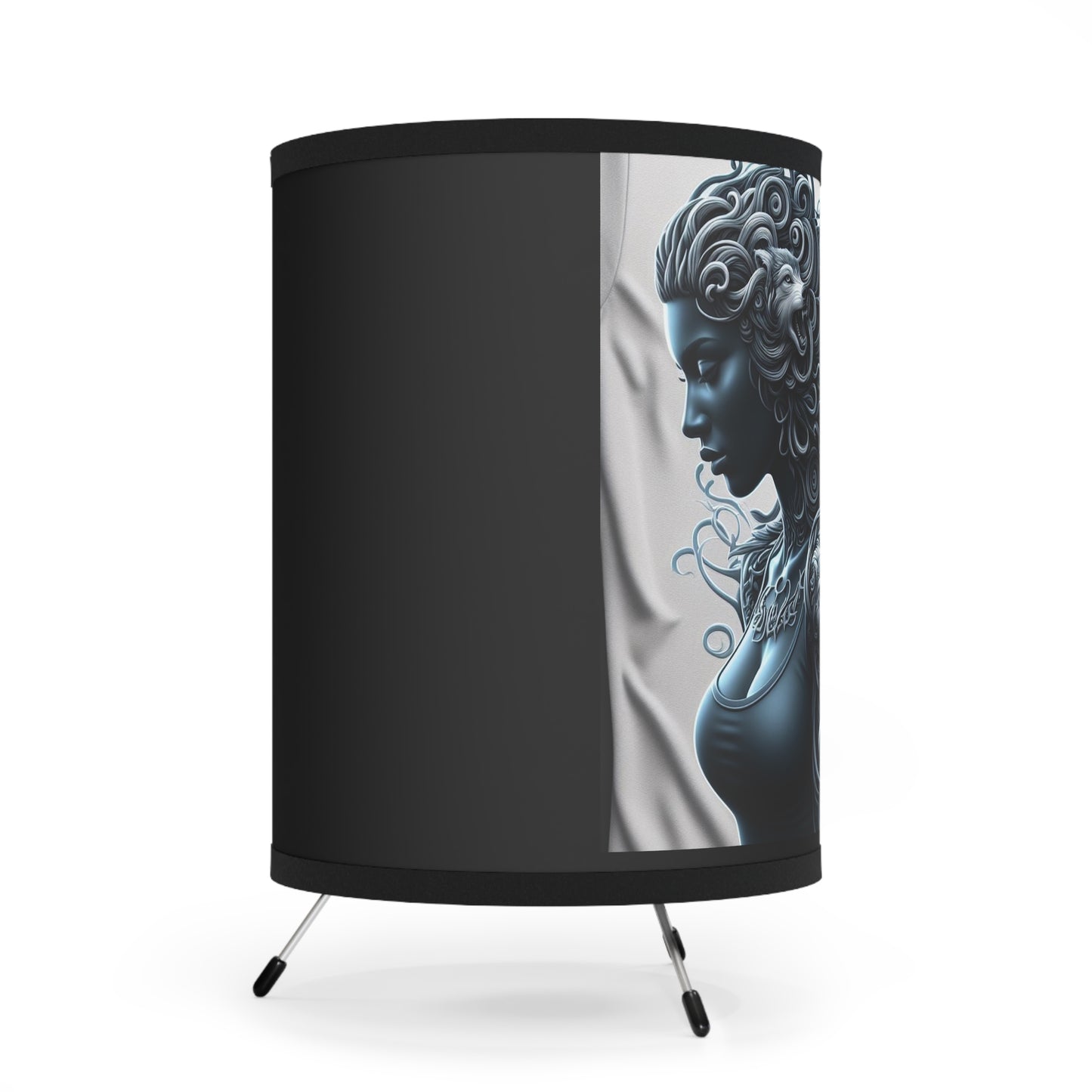 Tripod Lamp with High-Res Printed Shade, US\CA plug