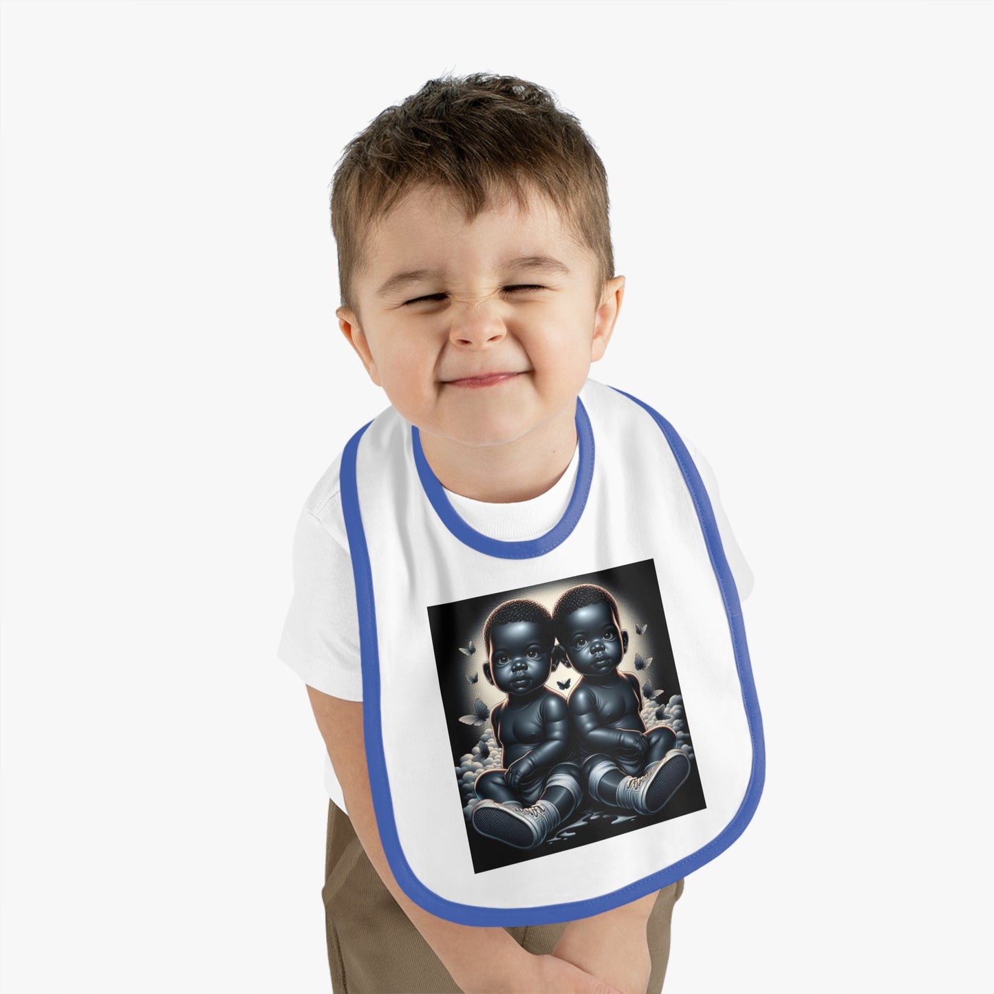 Baby Contrast Trim Jersey Bib